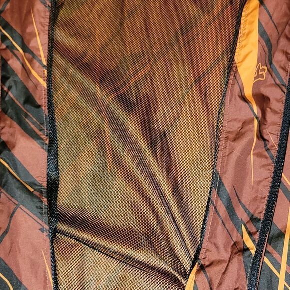 Fox Racing Windbreaker Jacket Mens M Orange All Over Print Motocross Y2K - Picture 7 of 10